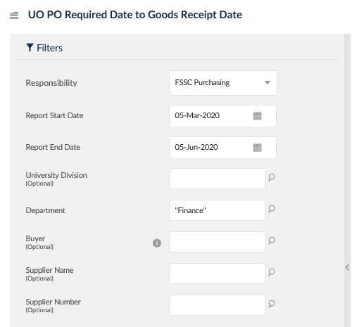 uo po required date to goods receipt date