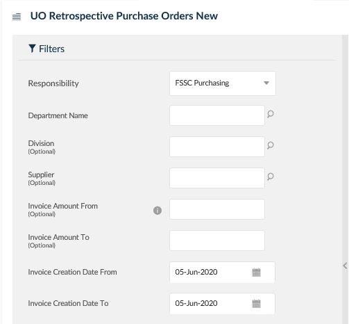 uo retrospective purchase orders